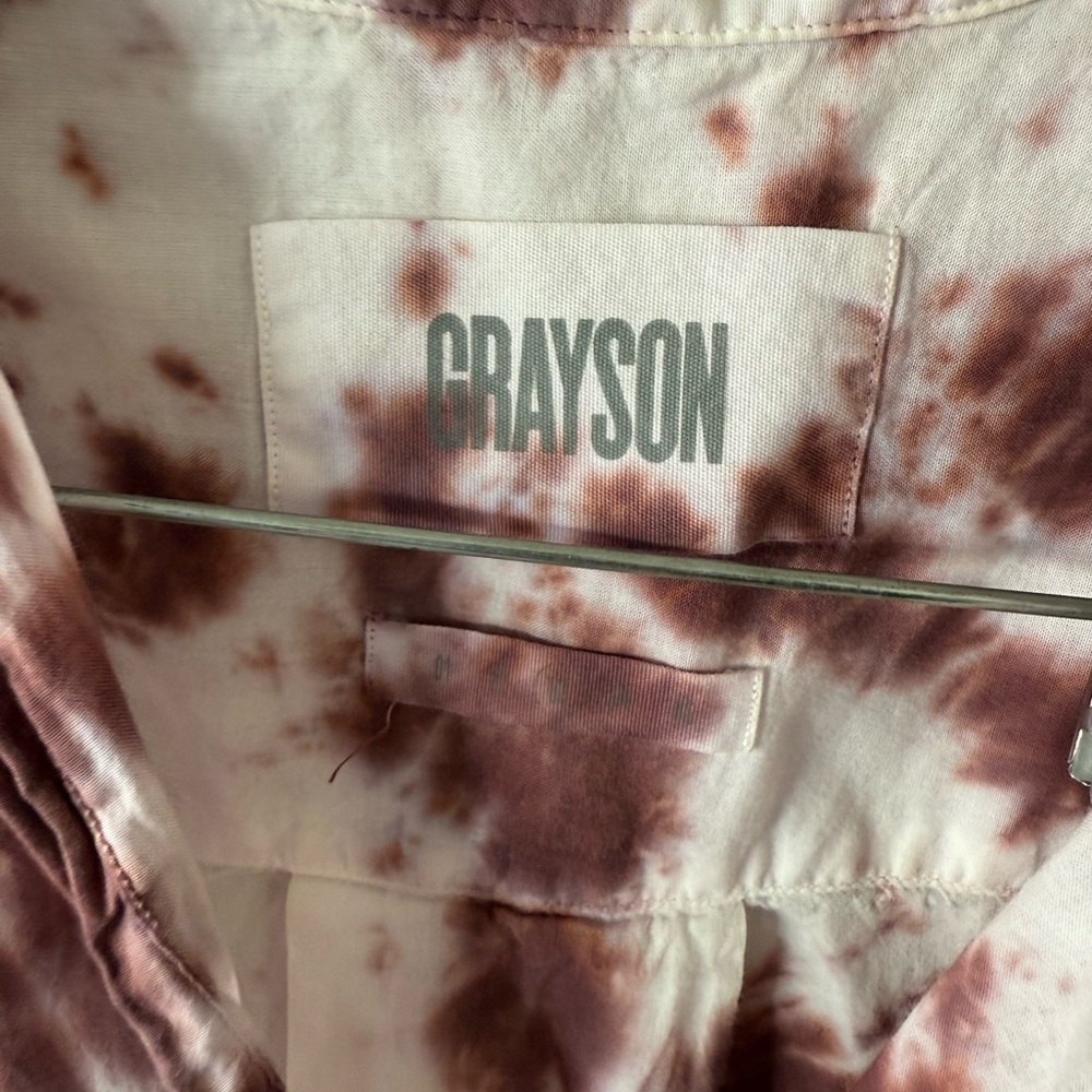 Bohemian Tie-Dye Blouse in Burgundy and White - Picture 2 of 6